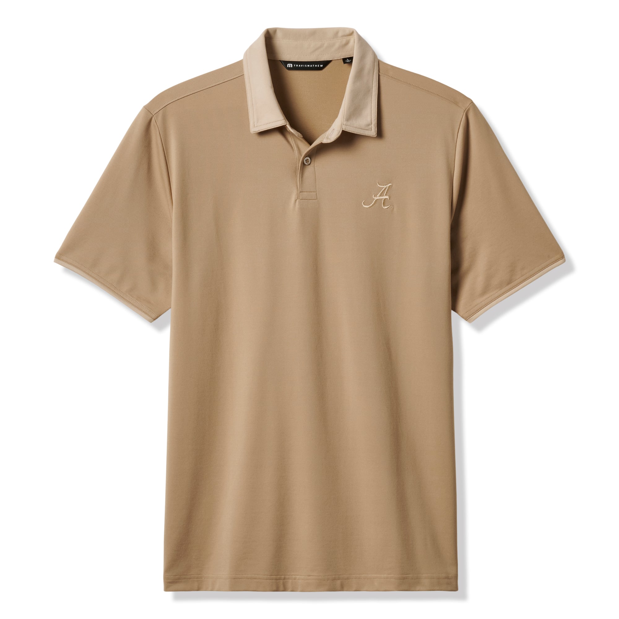 Polo vintage TravisMathew Tan Alabama Crimson Tide Varsity pour homme, en mélange de trois matières.